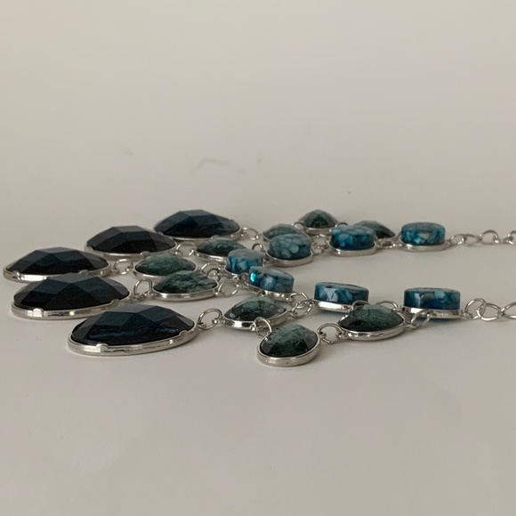 M Haskell Silver-Toned Blue Stone Necklace - Picture 3 of 5